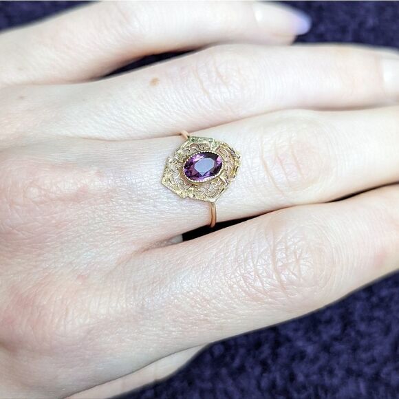 10k solid gold converted stickpin ring - Picture 1 of 4